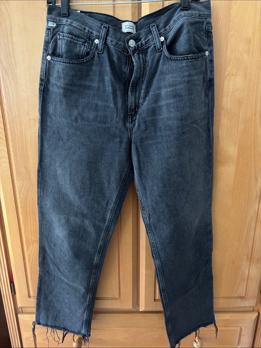 Citizens of Humanity Black Daphne crop Washed Jeans